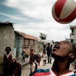 Soccer player Andersoncha is a wizard with any kind of ball - Cité Soleil, Haiti 2008